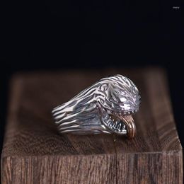 Cluster Rings FNJ 925 Silver Ring Adjustable Original Real S925 Solid For Men Jewelry Fine Punk Animal Vintage Python Snake