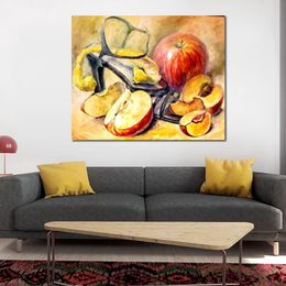 Still Life Canvas Art Fruits Handmade Modern Painting for Kitchen Room Decor