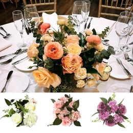 Decorative Flowers Imitation Rose Handmade Simulation European Style Table Ornament Candlestick Artificial Flower Holiday Decoration