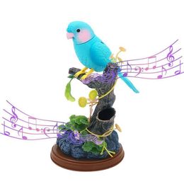 ElectricRC Animals Electric Birds Voice Control Couples Parrots Toy Musical Magpie Talking Birds Electronic Pet Bird Model 230614