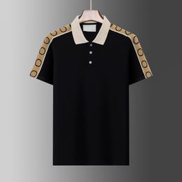 Fashion Men Polo Shirt Short Sleeves Breathable Top Tees Letter Pattern Print Mens Polos Shirts Hip Hop Casual Business Sports Summer Polo T Shirts