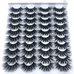 Makeup Tools 20 Pairs 3D Mink Hair False Eyelashes 1025mm Lashes Thick Long Wispy Fluffy Handmade Crueltyfree Eyelash 230614