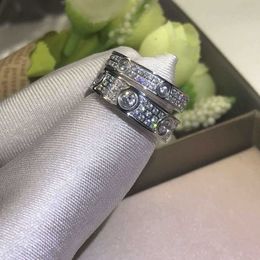 Designer Trendy Fashionable and Charming Sky Star Ring LOVE Titanium Steel Couple Eternal for Men Women Full Diamond Tide