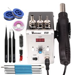 Heat Guns Air Gun 858D 700W BGA Rework Solder Station Soldering Heat Air Gun Station 220V / 110V For SMD Welding Repair With Gifts 230615