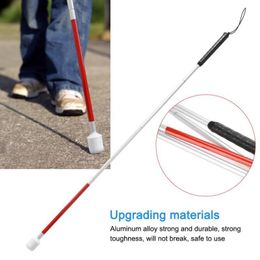 Other Health Beauty Items 110cm Aluminium Alloy Foldable Reflective Blind Walking Stick Guide Crutch for Old Man Woman 230614