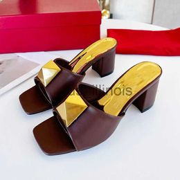 Slippers Summer Pretty Slippers Designer Fashion Sandals Fairy Style Pretty Casual All-match Chunky High Heels J230615