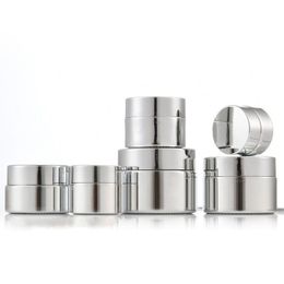 Silver Plated glass cosmetic jars Cream bottles 5g 10g 15g 20g 30g 50g lip balm cream containers Kbupb