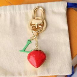 Summer New Keychain Green Letter Love Strawberry Pendant Key Buckle Ladies Bag Accessories Pendant High Quality224e85677792944