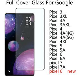 For Google Pixel 8 7 7A 6 6A Pixel 5 5a 4 4a 3 3a XL Full Cover Tempered Glass Cell Phone screen protector in opp bag wholesale