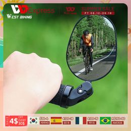 Bike Groupsets WEST BIKING Wide Angle Bike Rearview Mirror MTB Road Bicycle Handlebar Mirror 360 Rotation Adjustable Cycling Rear View Mirror 230614