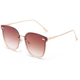 New fashion frameless cut edge sunglasses women's UV resistant large face slimming sunglasses238C