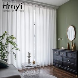Curtain Soft White Tulle Curtains For Living Room Japan Style Voile Sheer Window Bedroom Thick Chiffon Kitchen 230615