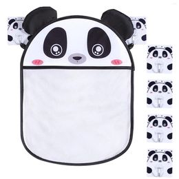 Storage Bags Convenient Mesh Sturdy Waterproof Home Quick Dry For Tub With Hooks Bath Toy Polyester Panda Pattern Dirt Resistant