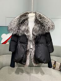 Women's Vests Fashion Autumn Winter Real Fur Collar Thick Women Warm Coat 90 Goose Down Jacket Luxury Outwear Female 230615