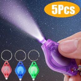 New 5Pcs Led Mini Torches Light Multi-purpose Battery Powered Keychain Tactical Flashlight Fluorescent Agent Detection Torch Lamps