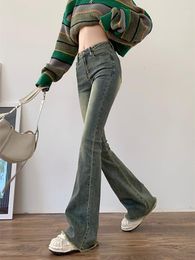 Women's Jeans 2023 Flare Women Skinny High Waist Aesthetic Y2k Clothes Denim Trousers Vintage Washed Retro Korean Fashion Stre