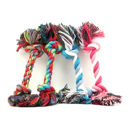 New Pets dogs supplies Cotton Chew Knot Toy Durable Braided Bone Rope 15CM Random Colour