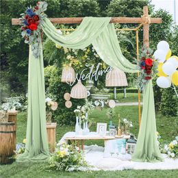 Other Event Party Supplies Chiffon Wedding Arch Draping Fabric Wedding Arch Drapes Sheer Backdrop Curtain for Wedding Ceremony Party Ceiling Decorations 230614