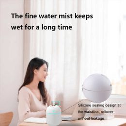 Humidifiers 250ML Mini Air Humidifier USB Mute Essential Diffuser Portable Large Spray Car Mist with LED Night Lamp