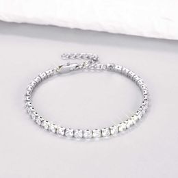 Classic Design Vvs Cubic Zirconia 3.6mm Universal Fashion Hip Hop Stainless Steel Cz Tennis Bracelet