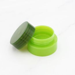 10g green refillable bottles plastic empty makeup jar pot travel face cream cosmetic container free Jnjfd