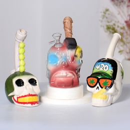 Designer new Heady Hookahs ceramic Water Bongs Smoking Water Pipes Beaker Bong Percolator 3D ceramic Hand Made