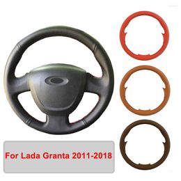 Steering Wheel Covers Hand-stitched Artificial Leather Car Cover For Lada Granta 2011-2023 Original Braid