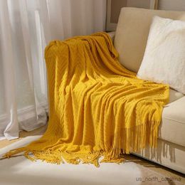 Blanket Inyahome Knitted Decorative Deco Textured Throw Blanket for Couch Sofa Chair Bed Soft Warm Cosy Light Weight for Summer R230615