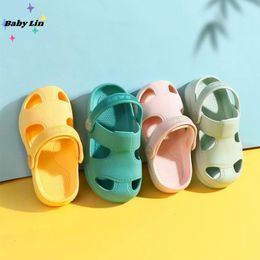 Sandals Summer Baby Hole Shoes Children Nice Non slip Soft Floor Old Boys Girl Beach 1 5 Years Green 230615