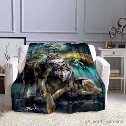 Blanket Wolf Blanket Sofa Blanket for Beds Super Soft Warm Blanket Cover Flannel Throw Blanket Portable Travel Throw Blanket Queen R230615