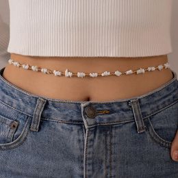 Summer Beach Gravel Rice Beads Small Waist Decoration Waist Chain Female Sexy Bellybutton Bohemian Jewelry Accessories