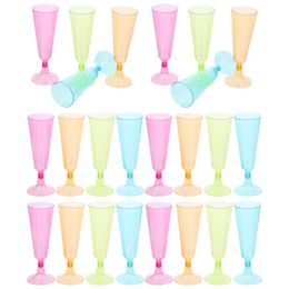 Wine Glasses 20 Pcs Disposable Champagne Flutes Plastic Goblet Cup Water Cups Whiskey Glasses Baking 230614