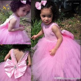 Girl Dresses Real Image Flower Girls Luxury Embroidery Appliques Kids Pearls Evening Gowns Tulle Sleeveless Flowergirl Dress For Sale