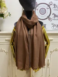 women's long scarf scarves shawl 100% cashmere material camel embroidery letters plain big size 200cm - 90cm