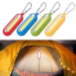 New Mini LED Flashlight Portable COB KeyChain Pocket Light 3Modes Battery Operated Emergency Work Light Outdoor Camping Lamp Lantern