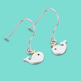 Dangle Earrings Sterling Silver 925 Drop Earring For Women Delicate Cute Whale Shape Hook Female Girls Birthday Gift Anti Allergy