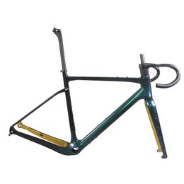 Full Hidden Cable Disc Gravel Bike Frame GR044 Max Tire 45C Custom Paint Chameleon 1001+YS2512-9+PT125C