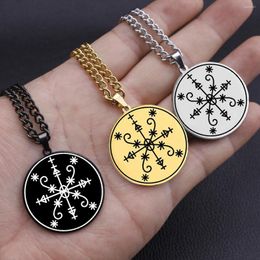 Pendant Necklaces HLSS058 Amulette De Met Kalfou Kalfu Voodoo Loa Veve Talisman Jewellery Amulet Stainless Steel Laser Marking Necklace