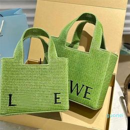 Beach Embroidered Straw Woven Shopping Bag Vegetable Basket Summer Leather Beach Holiday Handbag Purse