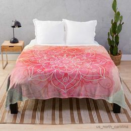 Blanket Throw Blanket Flannel Colourful Flower Pink Yellow Blue Style Soft Warm Lightweight for Bed Sofa Couch King Queen R230615