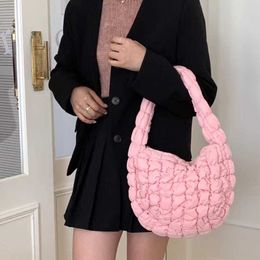Korean New Bubble Fold Cloud Bag for Women's Fashion Crowd Soft Puff Shoulder Bag Candy Underarm Bag 230615