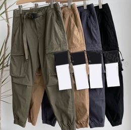 Designer Men's long stone pants island Spring and autumn overalls mens pure beam foot big pocket casual pants jogging man Loose Trousers M-2XL