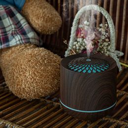 Humidifiers Wood Grain Aromatherapy Essential Diffuser with LED Lamp for Home Electric Ultrasonic Cool Mist Aroma Air Humidifier