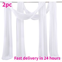 Other Event Party Supplies 2pc Wedding Arch Drape Chiffon Fabric Draping Curtain Drapery Birthday Ceremony Reception Hanging Wall Decoration 230614