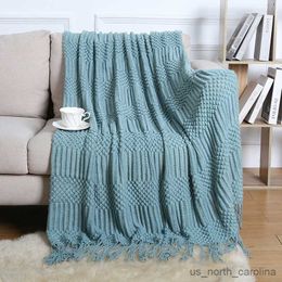 Blanket Nordic Style Knitted Throw Toddler Student Dormitory Blanket Plaid Newborns Swaddler Beach Chair Sofa Bedspread Home Decor R230615