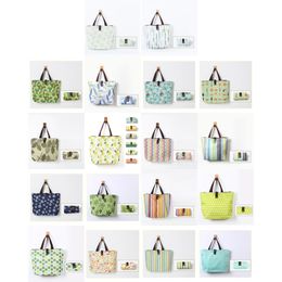 Reusable Grocery Bags Colour Stripes Coloured Lines Polyline Colorf Circle Flower Butterfly Food Fresh Leaves Series Green And White G Otrcu