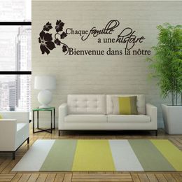 French quote quotes histoire de famille vinyl wall sticker applique art mural living room home decoration house decoration 1056