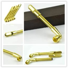 Super Classic Brass Copper Color Smoking Pipe Stems Stretchable Tobacco Filter Hand Pipe Cigarette Filter Cleaning Tools Accessories