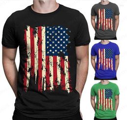 Men's T Shirts 2023 Summer Foreign Trade US Independence Day Men's Personalised 3D Digital Printing Short Sleeve T-shirt