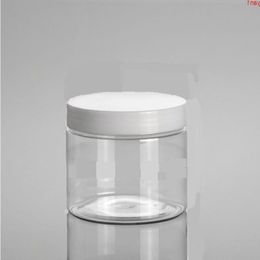 Wholesale 300pcs/lot Capacity 150g 150ml Empty PET Plastic Clear Cream Jar with White Lids For Cosmetic Packaginghigh qty Ocoek